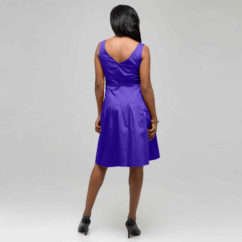 Belted Fit and Flare., Pansy, large image number 1