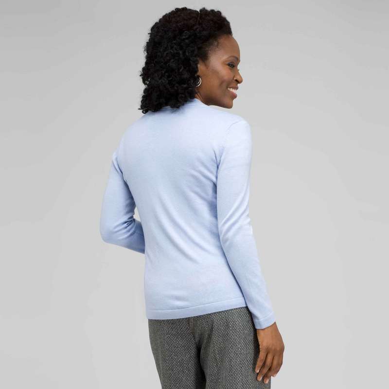 Rib Trim V-Neck Cardigan, Delft, large image number 1