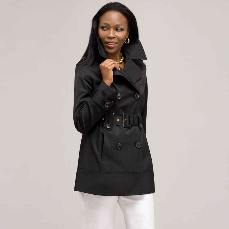 Trench Coat, Black, large image number 0